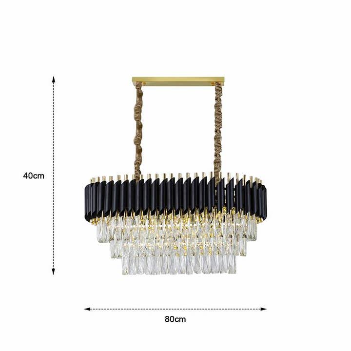 Ledsone - Wholesale Chandelier/Hanging Light - Black and Gold Hanging Crystal Chandeliers Light Fixture ~48038