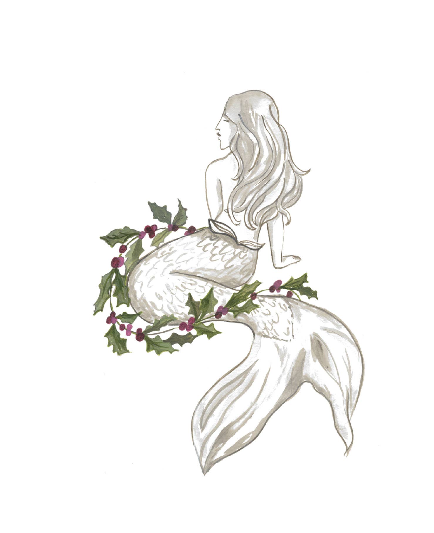 Jessica Frasz Studio - Wholesale Season's Greetings Card - Holiday Mermaid2