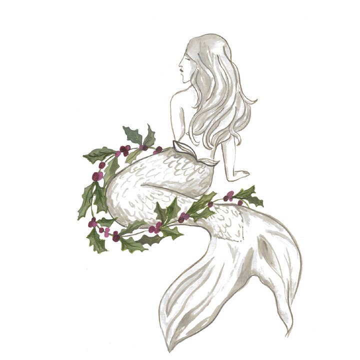 Jessica Frasz Studio - Wholesale Season's Greetings Card - Holiday Mermaid2