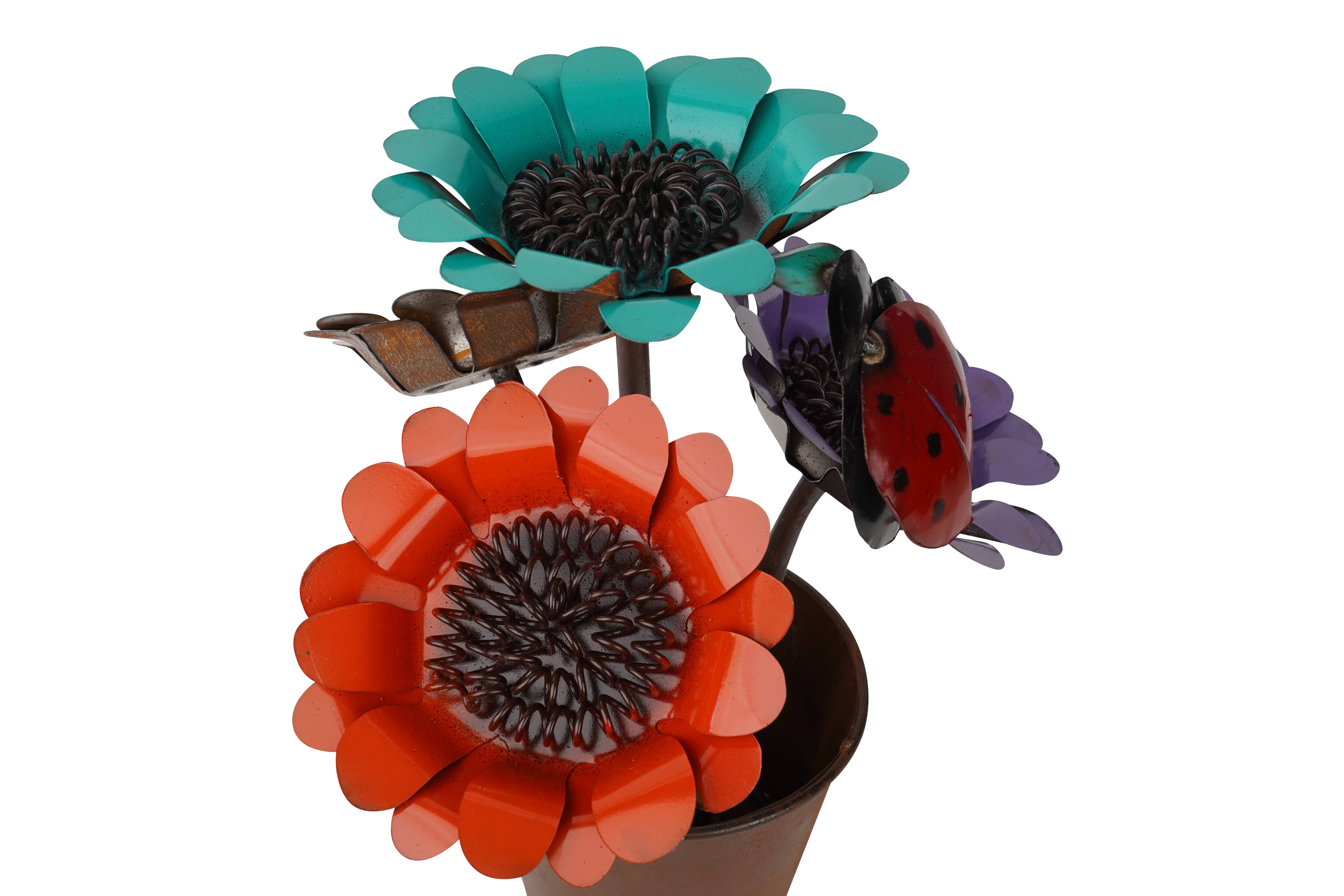 My Amigos Imports - Wholesale Plant Pot - Colorful Sunflower Planter-Garden-Metal-16x14 inch-Colorful6