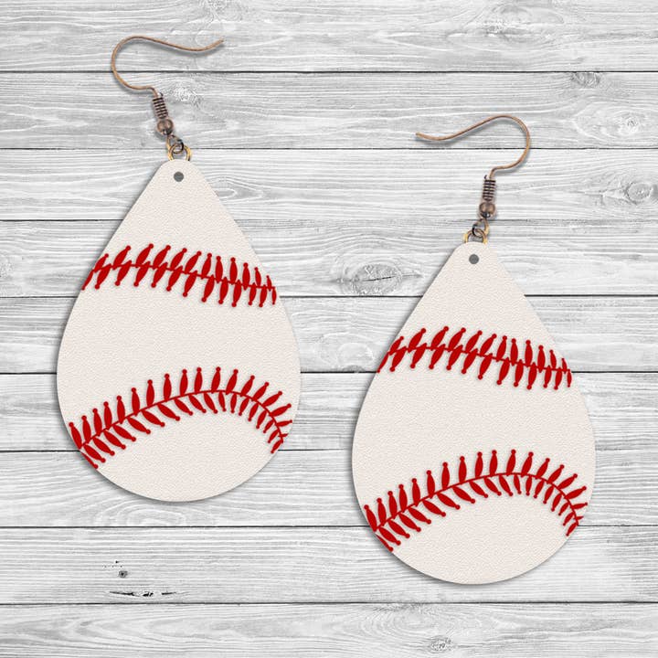 Pendientes de Lágrima de Béisbol de Doble Cara | Pendientes Ligeros (Copia) para venta al por mayor de Hansjay creations