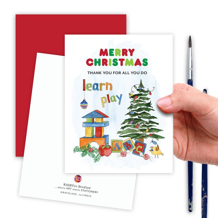 Eight21 Studios + Unique Greeting Cards, Art and Stationery - Wholesale Christmas Card - Daycare Teacher Gift, Teacher Gifts for Preschool Teachers5