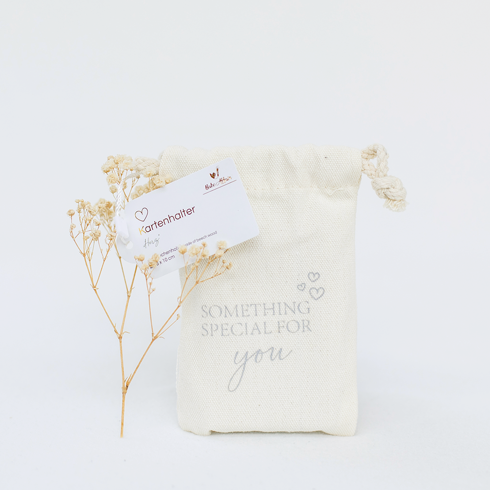 Bake Affair GmbH - Wholesale Place Card / Place Holder - “Heart” card holder set in a linen bag1