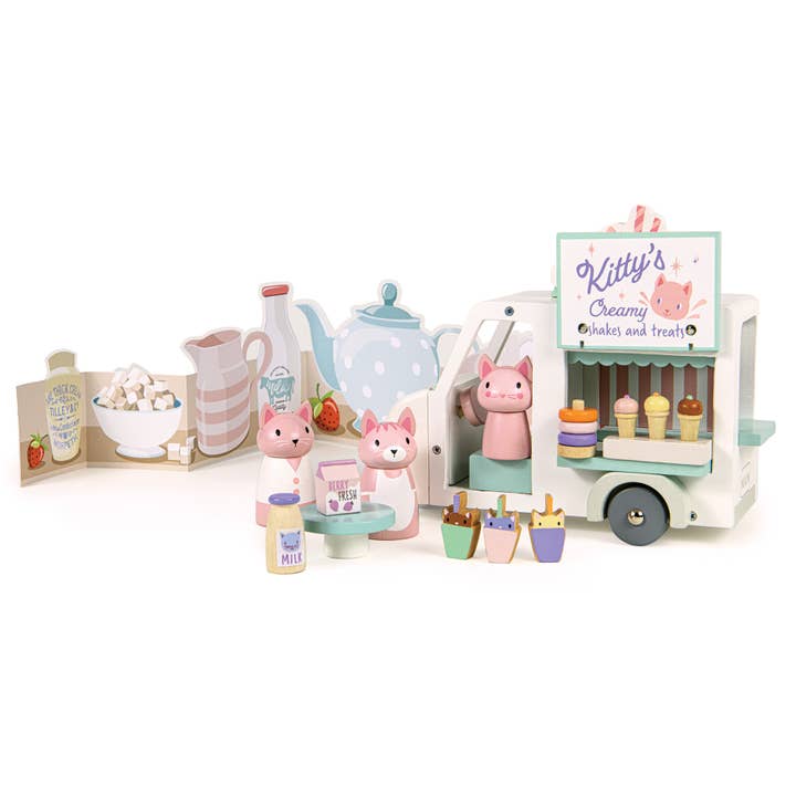 ThreadBear Design UK/EU – wholesale Toy set – Kids – Merrywood Tales Kitty's Milkshake Van8