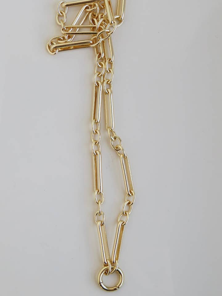 Figaro Charm Holder Necklace - Clicker Clasp - add charms for wholesale by Boutique Suarez Co.