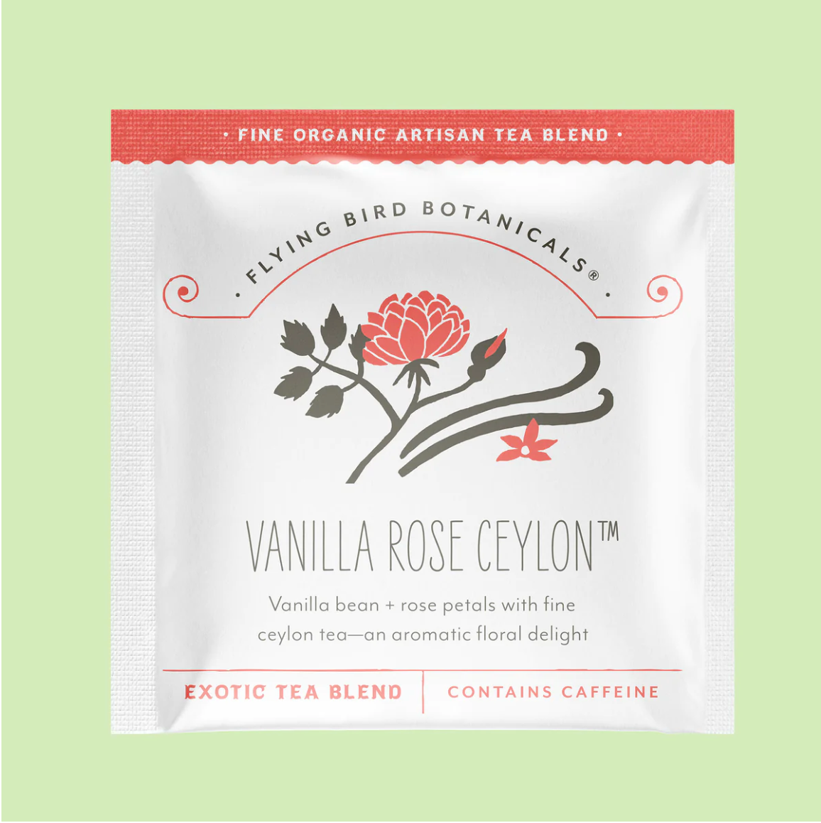 Flying Bird Botanicals - Wholesale Tea Bags - Vanilla Rose Ceylon - 45ct Individual Envelope Box0