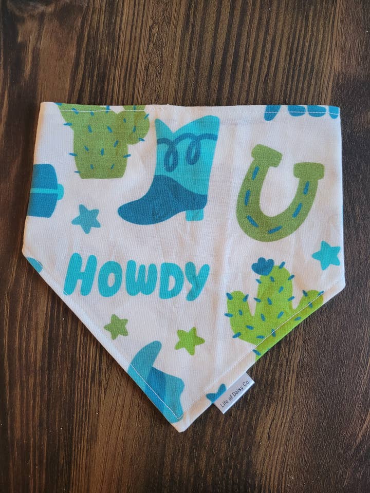 Howdy Cowboy bandana for wholesale by Life of Daisy Co.