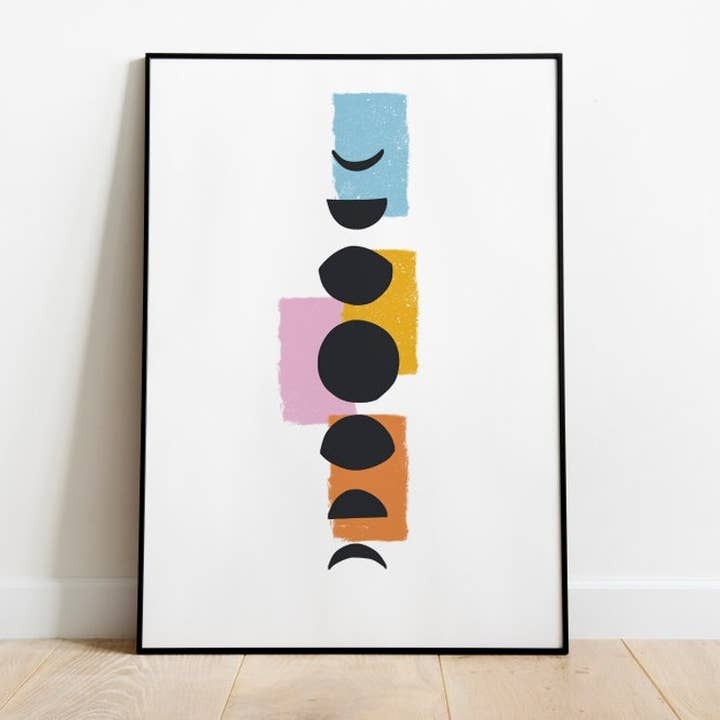 Imprimé phases de lune pour la vente par Dormouse Studio