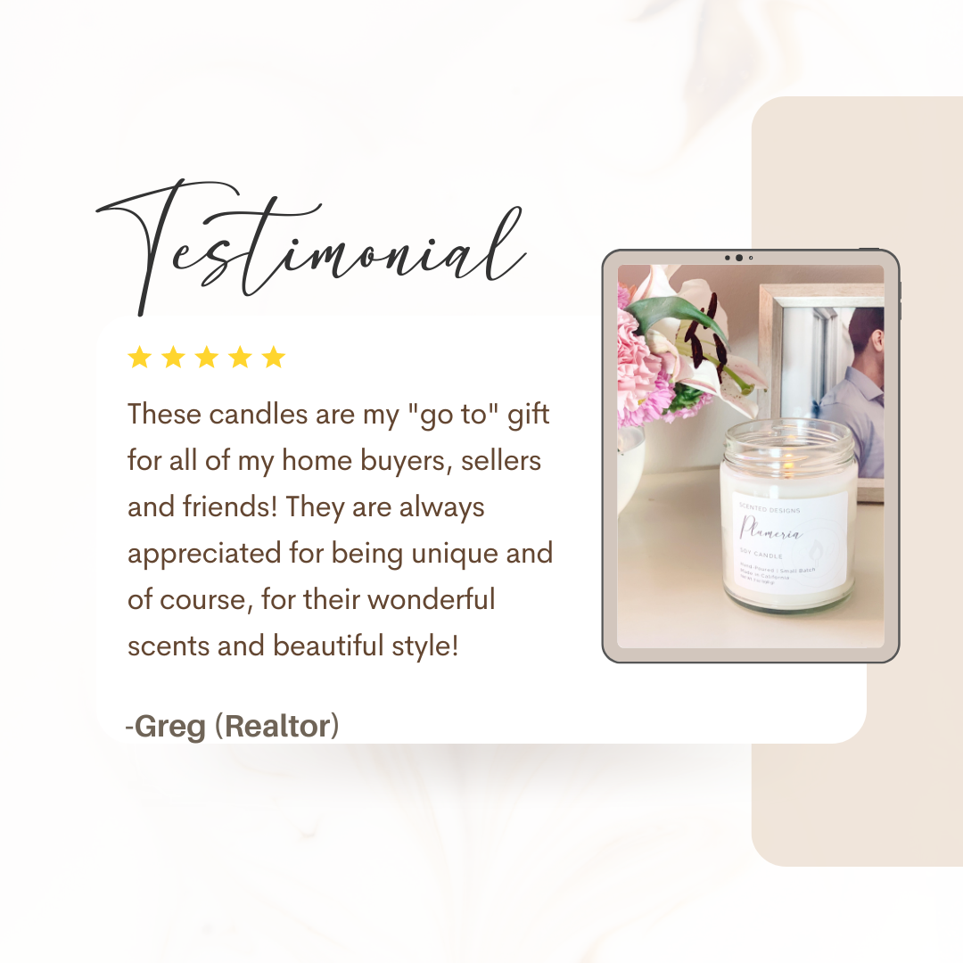 Scented Designs Candle Co - Wholesale Jar/Filled Candle - Plumeria Soy Candle - 7oz Signature Jar3