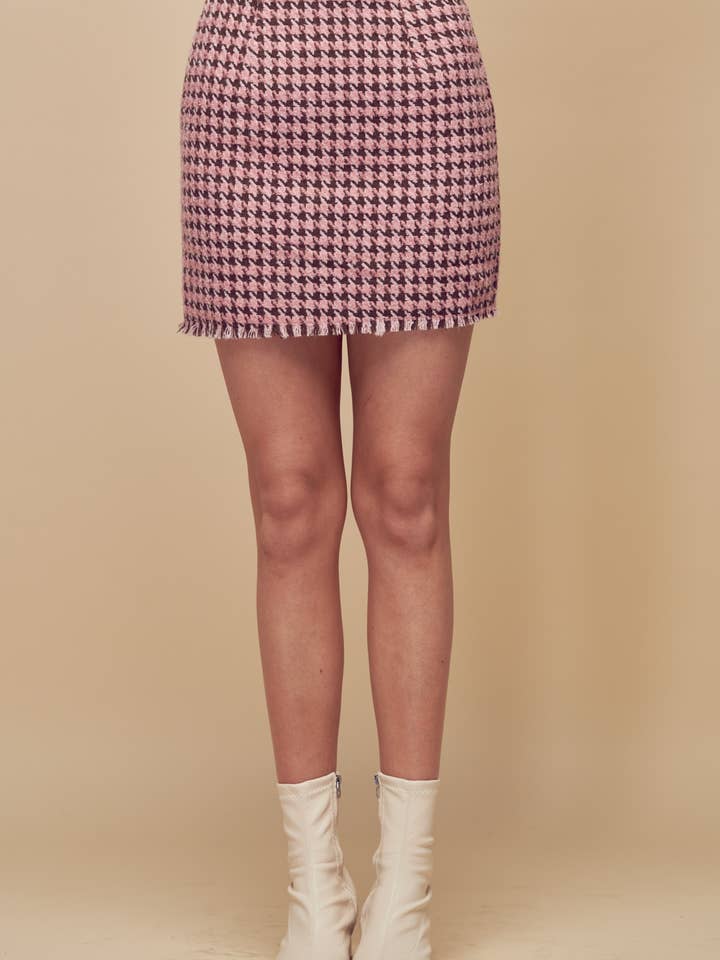 ROCK MIT HAHNENTRITTMUSTER, A-LINIEN-ROCK - P30014 für den Großhandel von Petal Dew