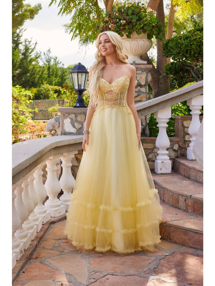 VESTIDO CORSET ESTRUCTURADO CON FALDA DE TUL EN CAPAS para venta al por mayor de Juliet