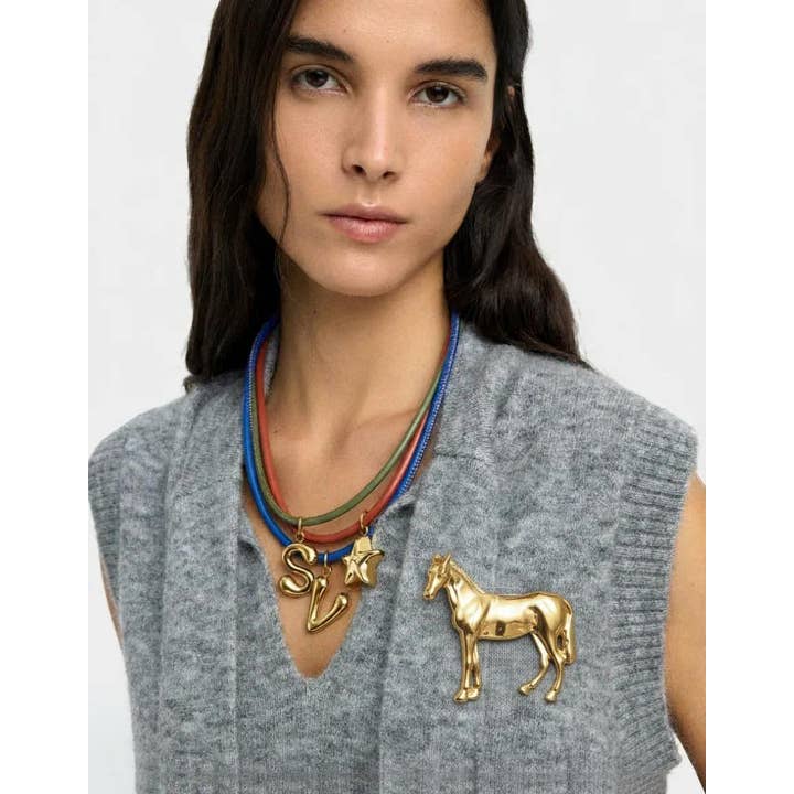 Broche de Pony - Pin de Caballo 14K Oro y Plata para venta al por mayor de HoopLa