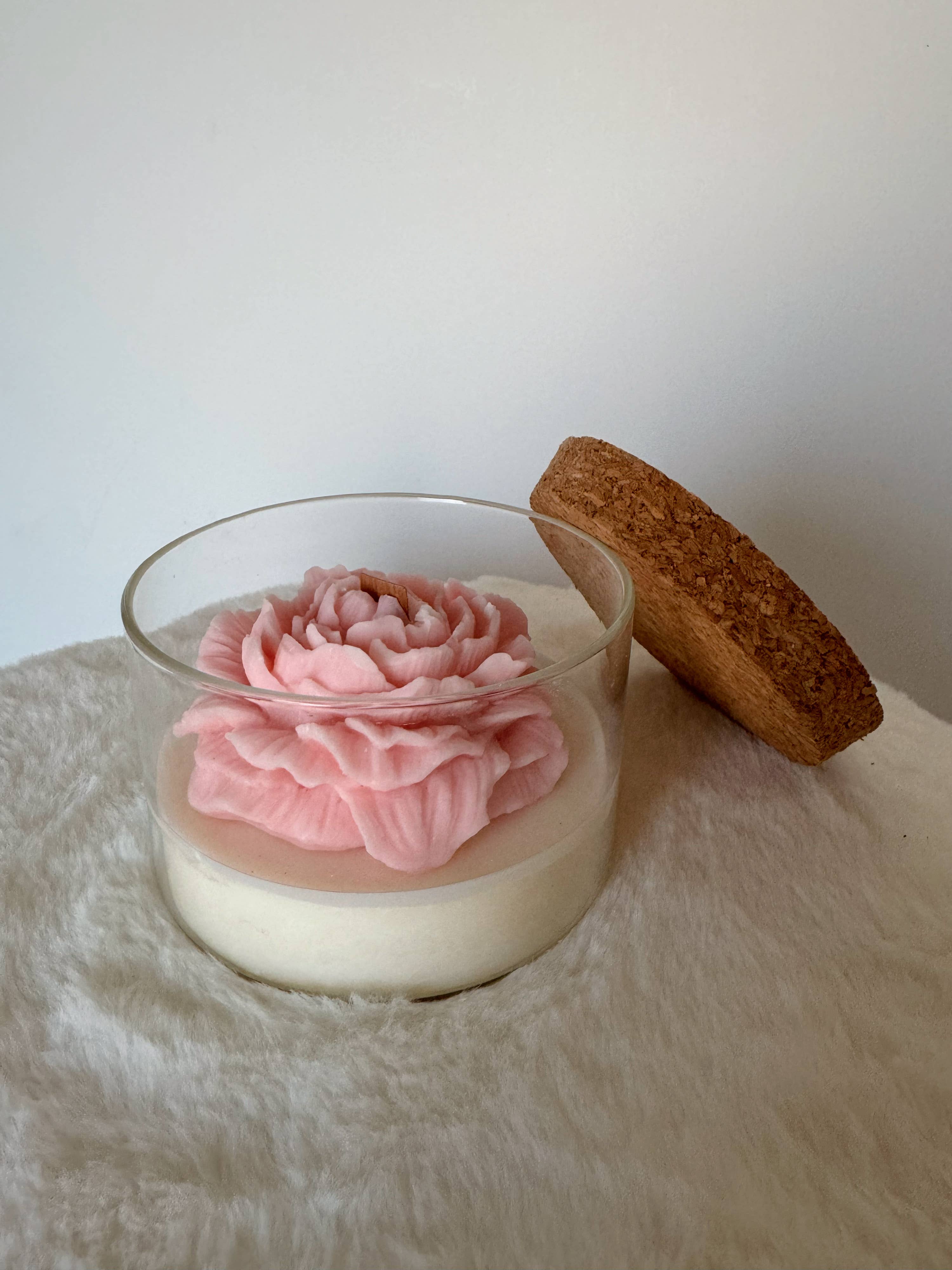 My Milky Candle - Vente Bougie en bocal - bougie pivoine pot verre liège fête des mères coloris choix5