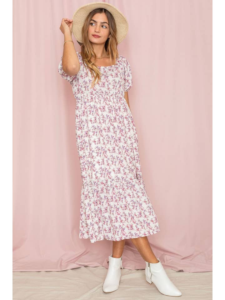 EG fashion - Vendita all'ingrosso Vestito - Donna - Prendisole con scollo quadrato a fiori taglie forti6