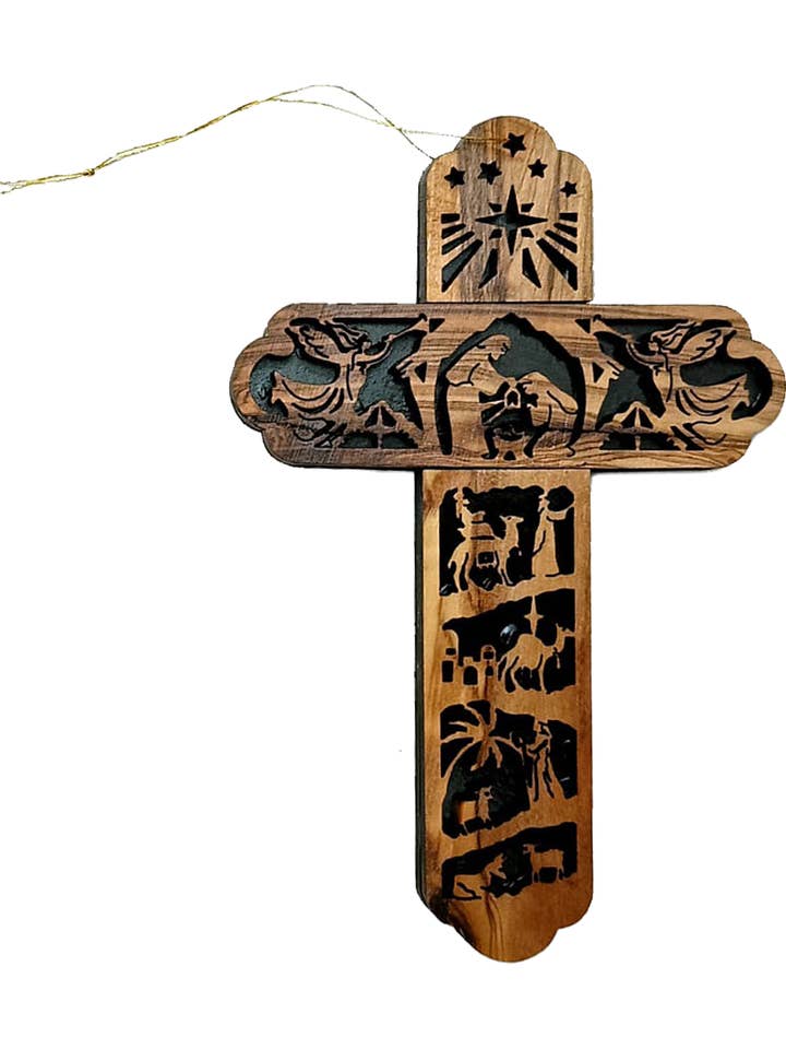 Large Cross Ornament - Christmas Story for wholesale by Bethlehem Shop