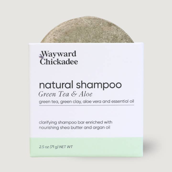 Green Tea & Aloe Clarifying Solid Shampoo for wholesale by Wayward Chickadee