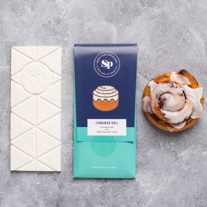 Sugar Plum Chocolates - Wholesale Chocolate Bar - Sugar Plum Chocolates Cinnamon Roll Candy Bar