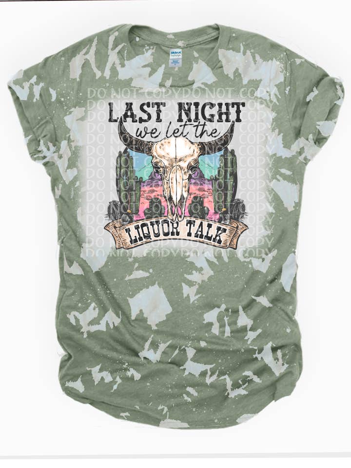 Last Night Bleached Tee for wholesale by Ms Bleached Tees N More