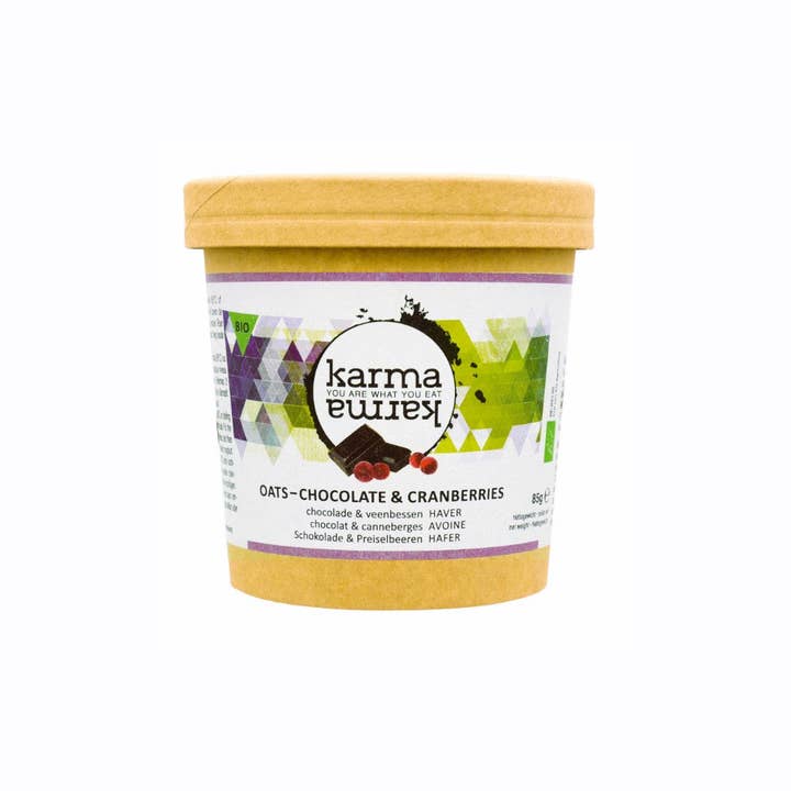 CHOCOLATE & CRANBERRIES 12 organic oat cups 85g for wholesale by KarmaKarma