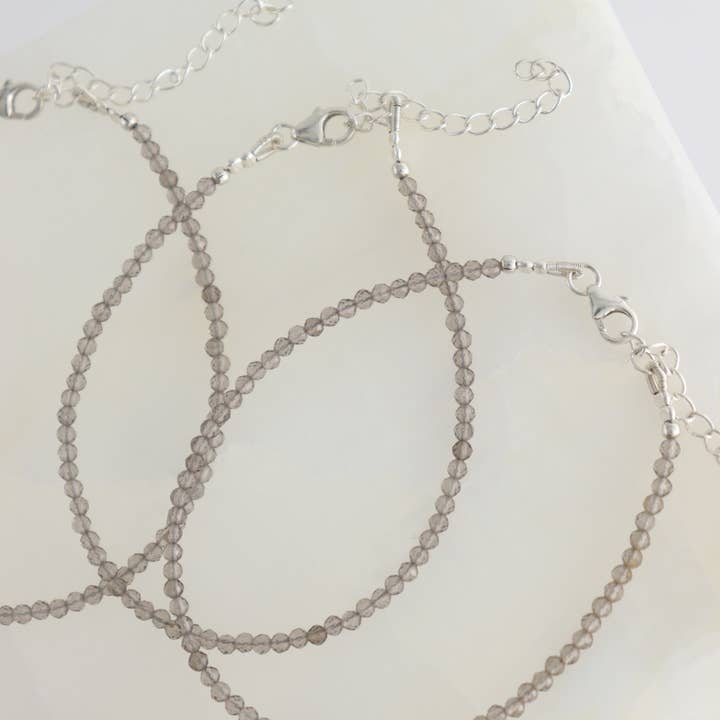 Mi Esperanza Minerals - Wholesale Jewelry Set - Sterling Silver Smoky Quartz Adjustable Bracelets2
