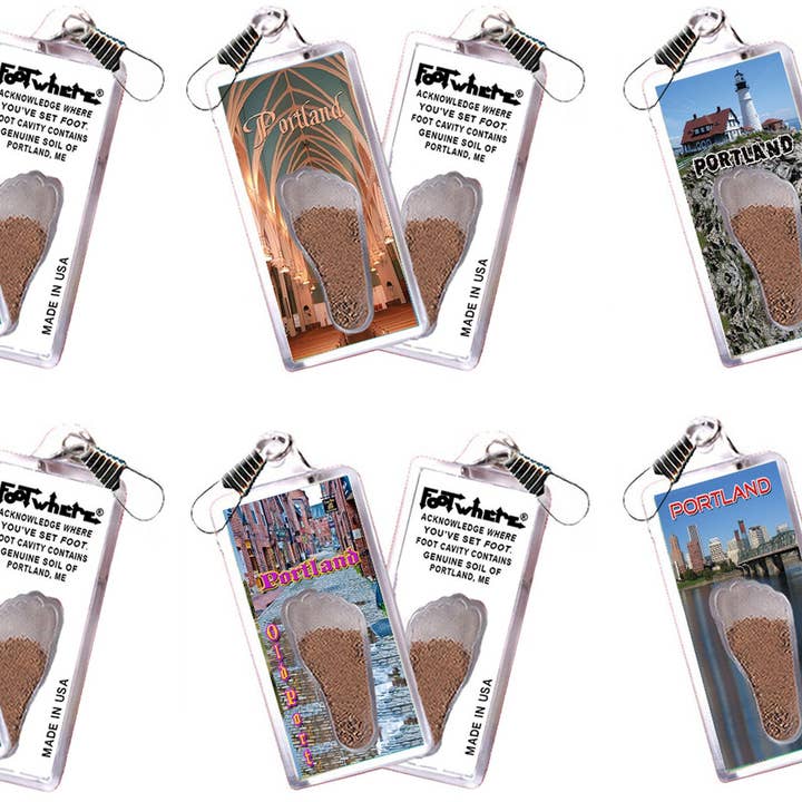 Portland, ME FootWhere® Souvenir Rits-Trekker. 72 stuks/6 verschillende stijlen. voor wholesale door FootWhere- USA Group, Inc.