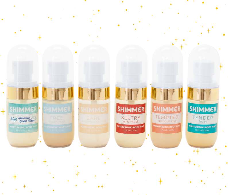 Mixologie - Wholesale Face & Body Mist/Water - Tempted (coconut kiss) SHIMMER Body Mist1