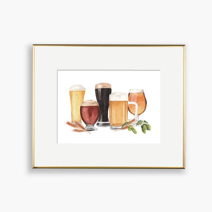 Craft Brew - Stampa artistica ad acquerello per la vendita all'ingrosso da parte di Paper Betty