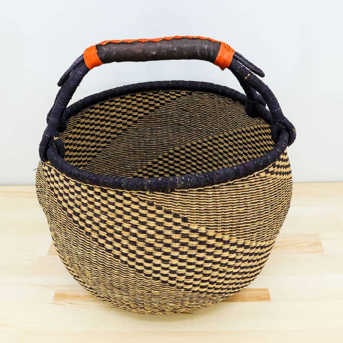 Gitzell FairTrade - Wholesale Basket - Market Basket Bolga Basket/, blue and natural5
