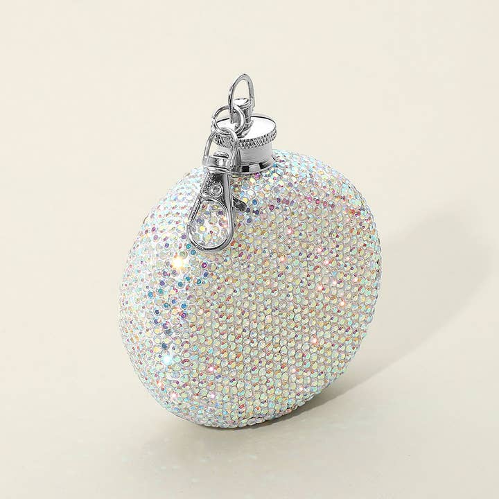 Sensibling Corp. - Wholesale Flask - 3oz Bling Studded Stainless Steel Round Flask9