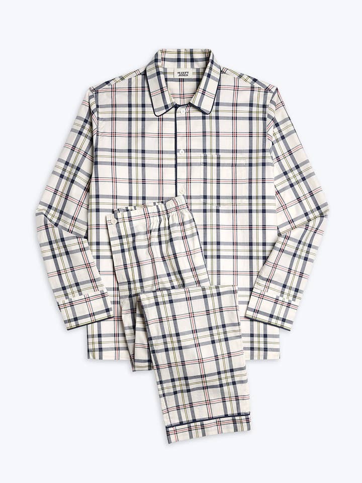 Henry Pajama Set in Madras Plaid for wholesale by Sleepy Jones