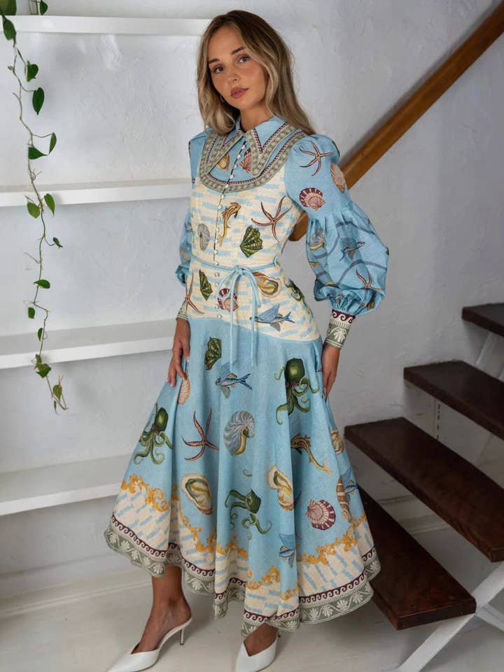 Vacation Classic Style Animal Starfish Dress for wholesale by Blak Wardrob