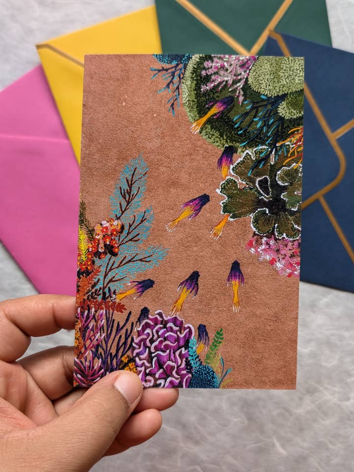 Royal Gramma Fishes Greeting Card for wholesale by Mantis Shrimp Monocles