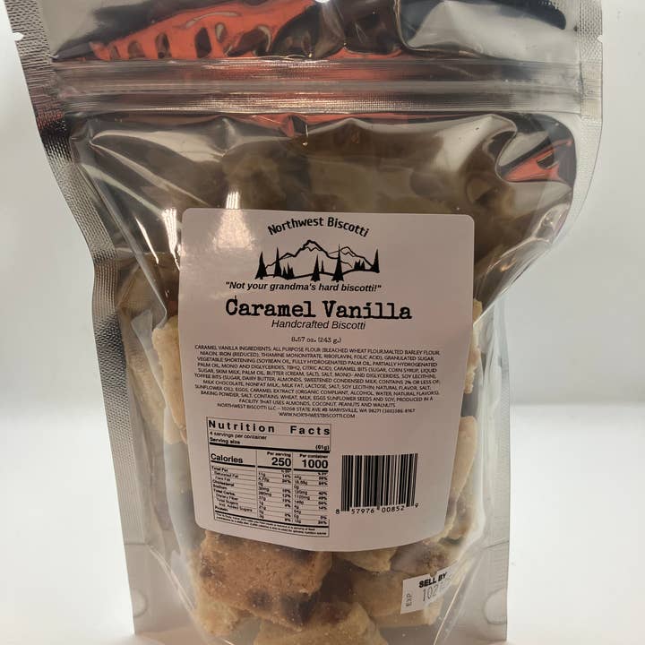 Caramel Vanilla Bites for wholesale by Northwest Biscotti, LLC