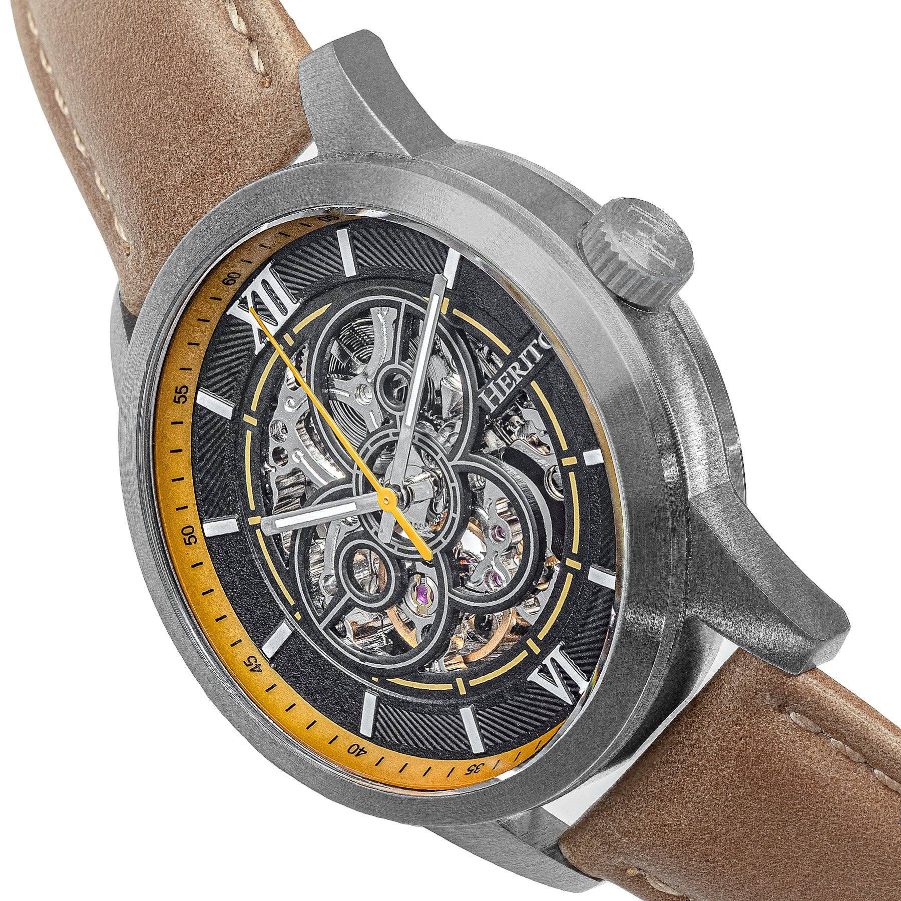 Heritor Automatic - Vente Montre – homme - Montre Heritor Automatic Jonas Skeleton avec bracelet en cuir9