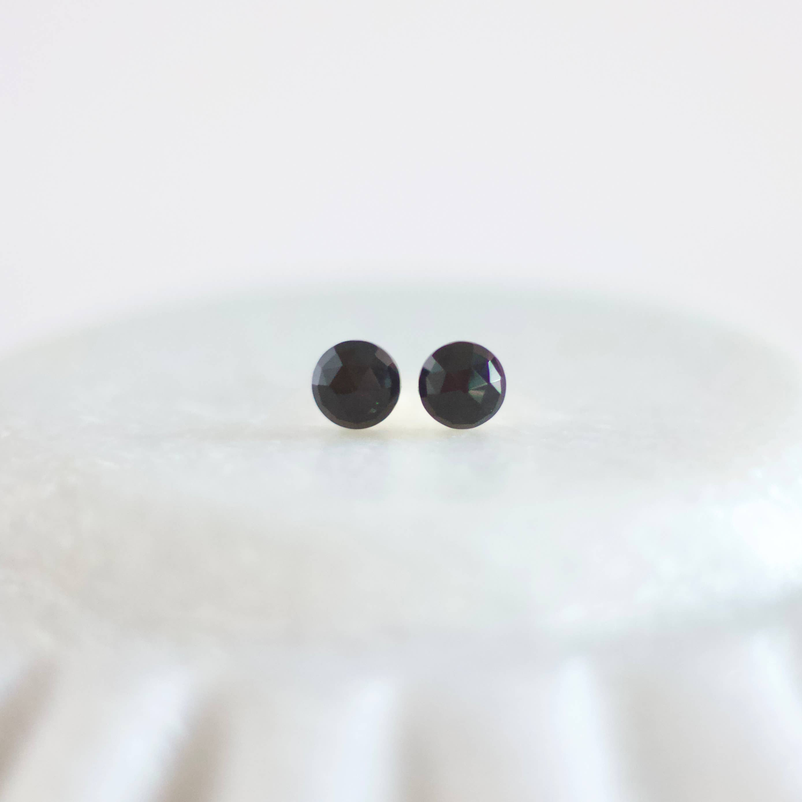 Mesa Blue - Wholesale Stud/Post Earrings - Onyx Stud Earrings -Faceted