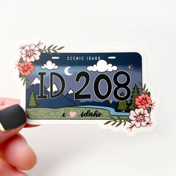 Autocollant plaque d'immatriculation Idaho pour la vente par A M A N D A H O L D E N D E S I G N S