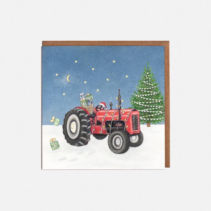 Carte de Noël Tracteur vierge pour la vente par Lottie Murphy