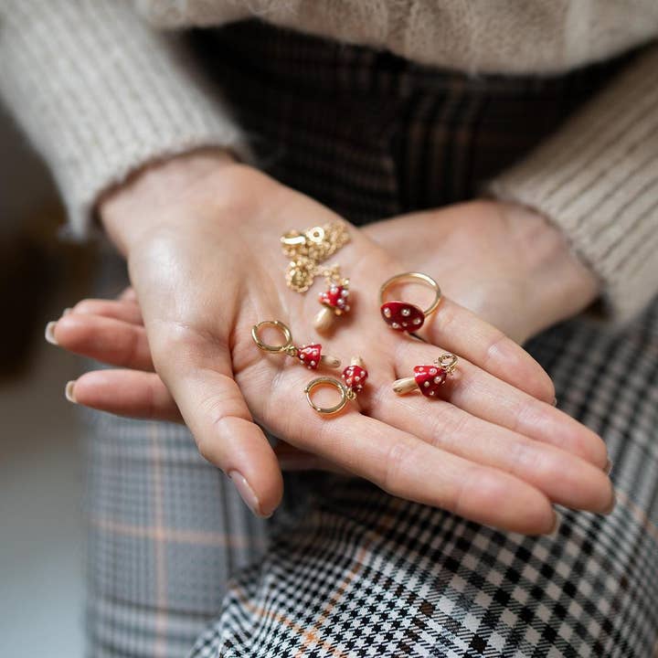 Fable England – Großhandel Cocktail-/Statement-Ring – FABLE Pilzring, Größe M