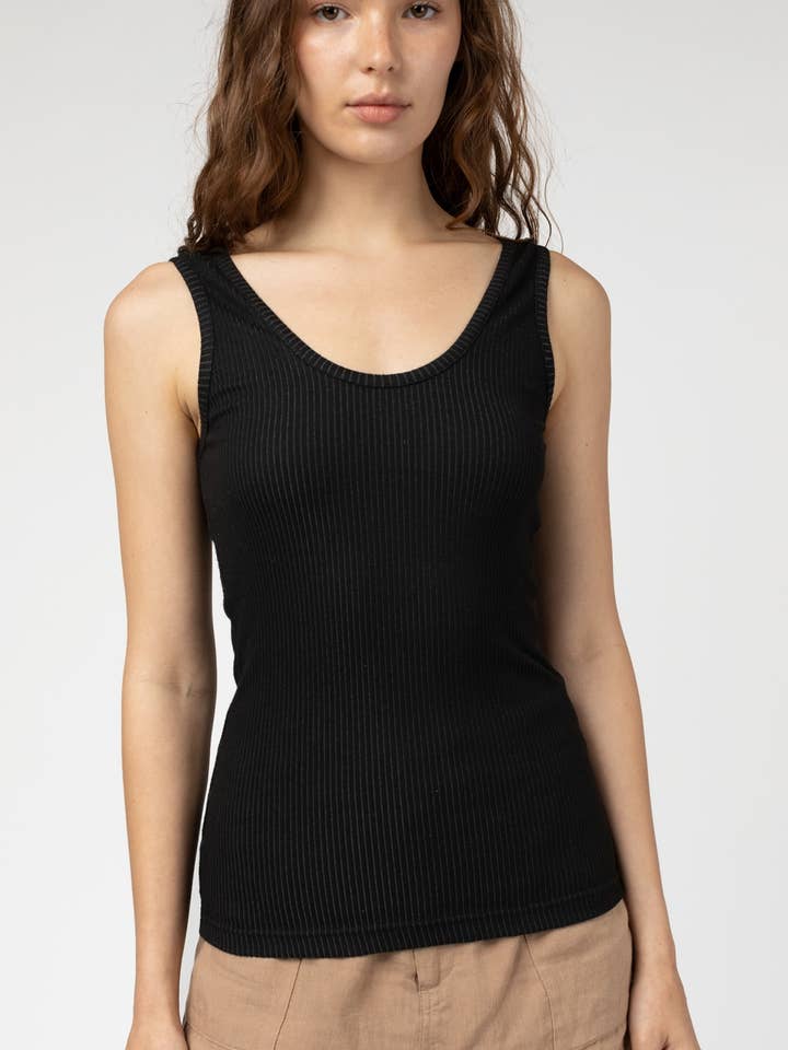 The Aine Top | Scoop Back Ribbed Tank Top for wholesale by MOD REF