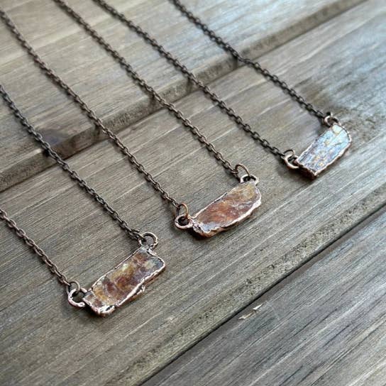 Gratefully Dreaming - Vendita all'ingrosso Collana con ciondolo/pendaglio - Collana a Barra di Cianite Arancione, Gioielli di Cristallo in Rame5