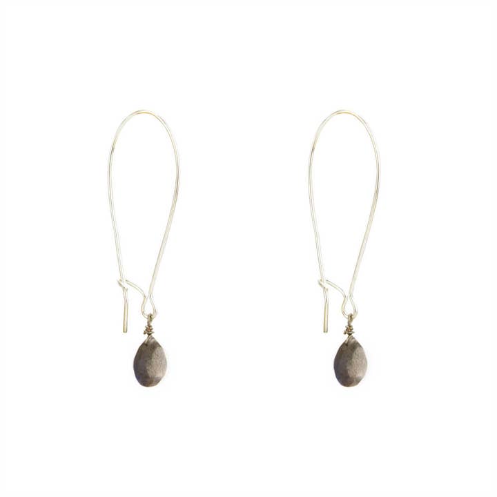 Santore Jewelry Company - Wholesale Dangle Earrings - Long Simple Stone Earrings: Choose Your Gemstone in Brass or Silver13