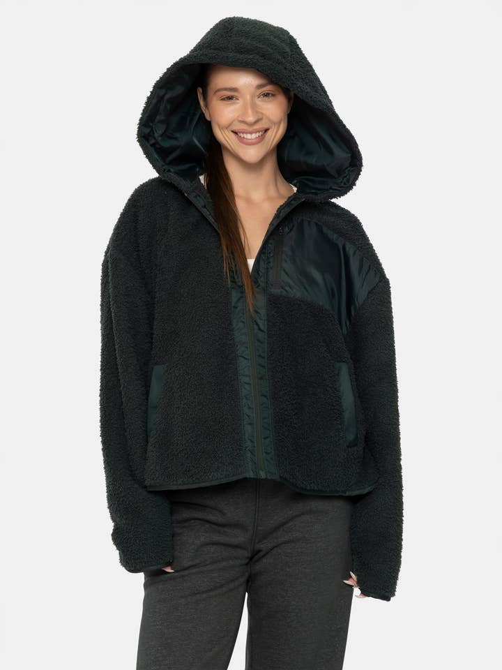 Mono B - Wholesale Hoodie - Women's - Zip Up Sherpa Hoodie