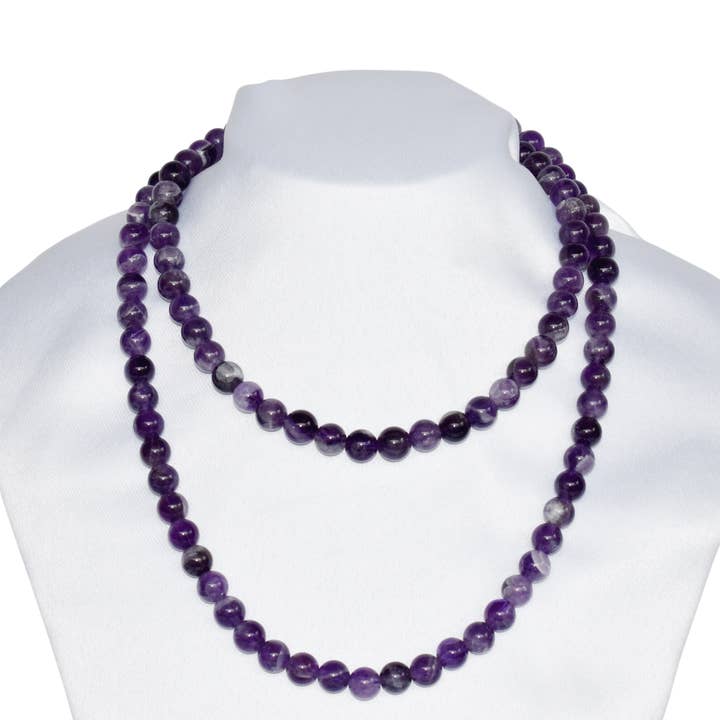 Soothing Crystals - Wholesale Prayer Beads Necklace - Gemstone Mala | Amethyst | 108 Prayer Beads Mala | Jap Mala
