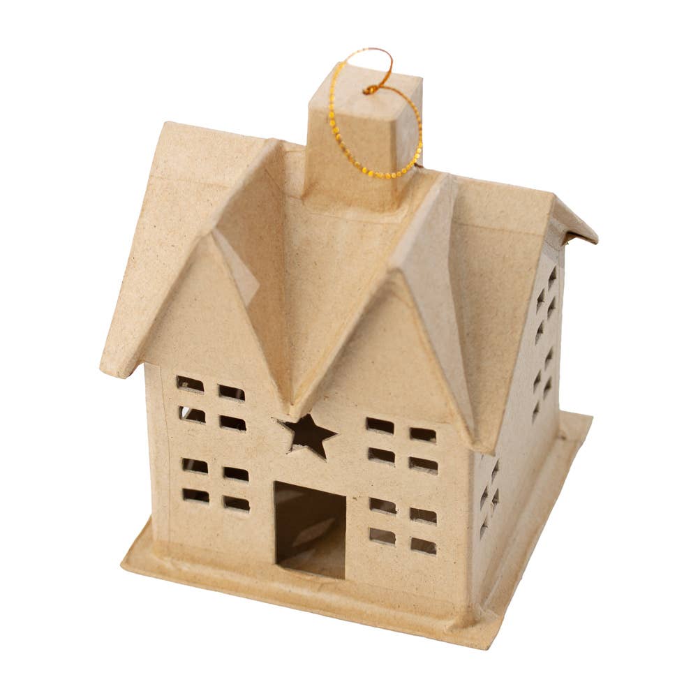 Factory Direct Craft - Wholesale Ornament - Premade Paper Mache House Ornament>Select Saltbox or Cottage8