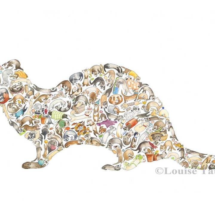 F is for Ferret for wholesale by Louise Tate Illustration