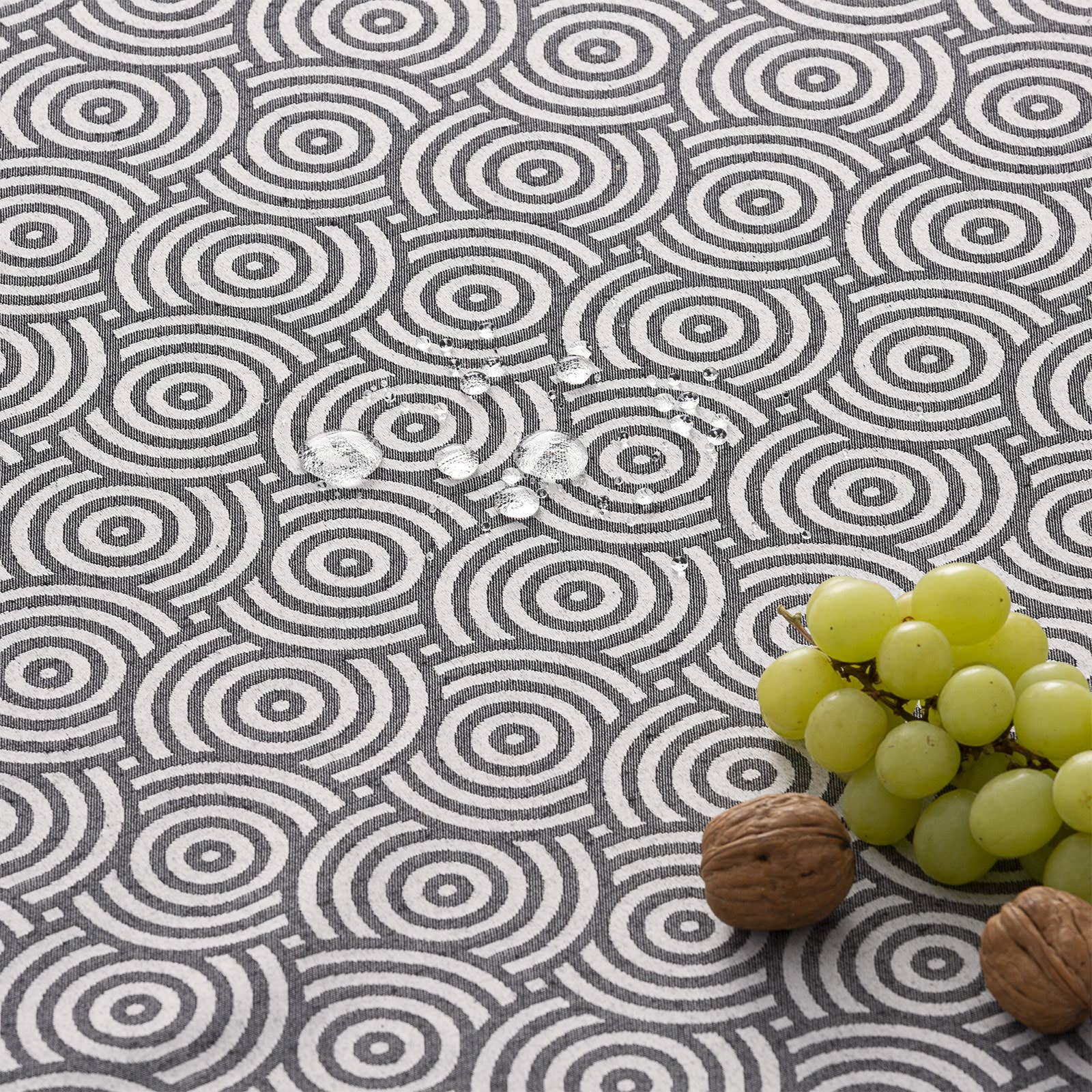 GAMUSI - Venta al por mayor Manteles - Mantel impermeable jacquard algodón circulos RING3