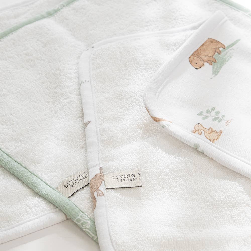 Living Textiles - Wholesale Wash Cloth - Kids & Baby - 3 Pack Organic Wash Cloths - Australiana3