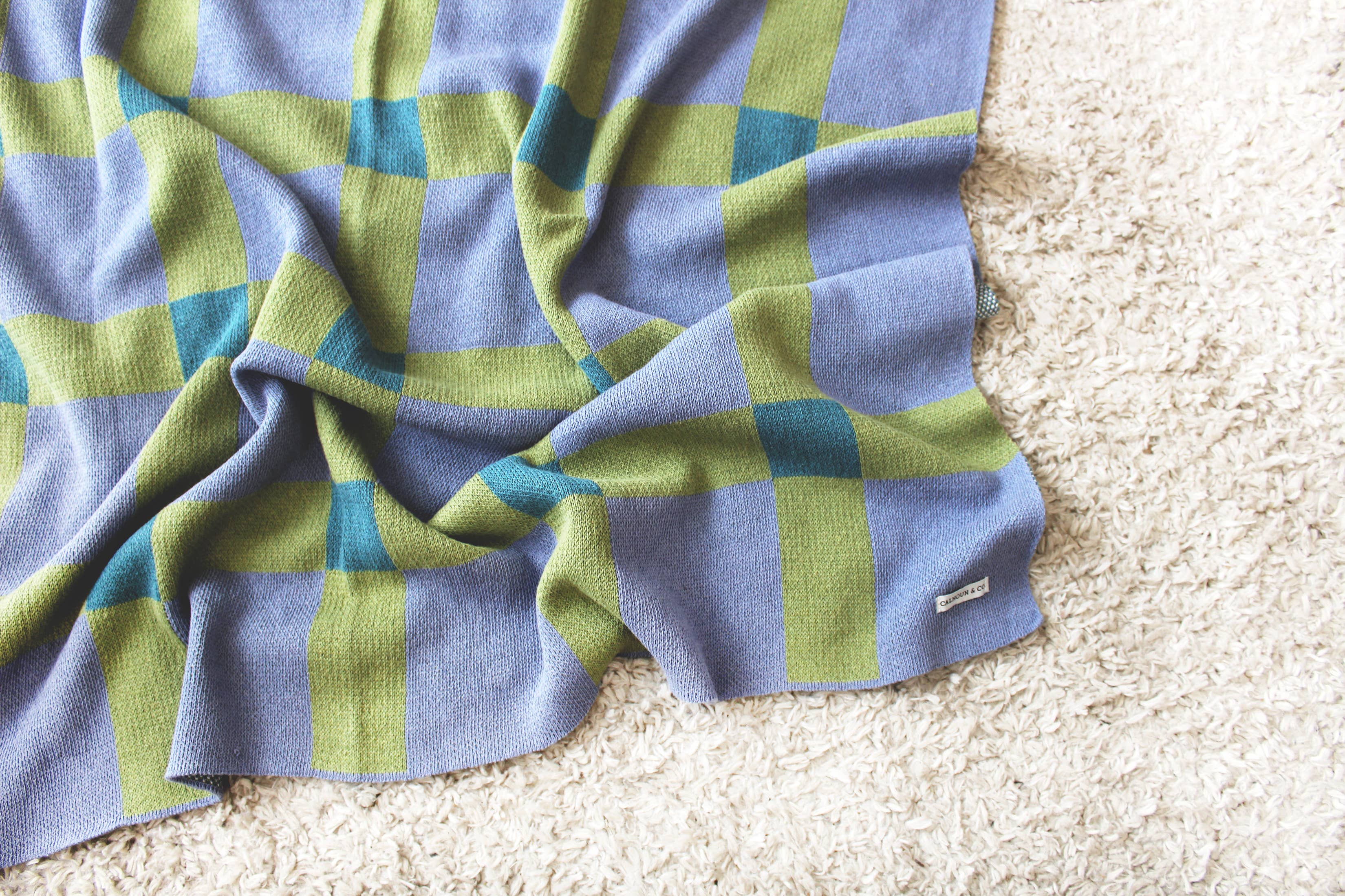 Calhoun & Co. - Wholesale Throw blanket - Gingham Knit Blanket7