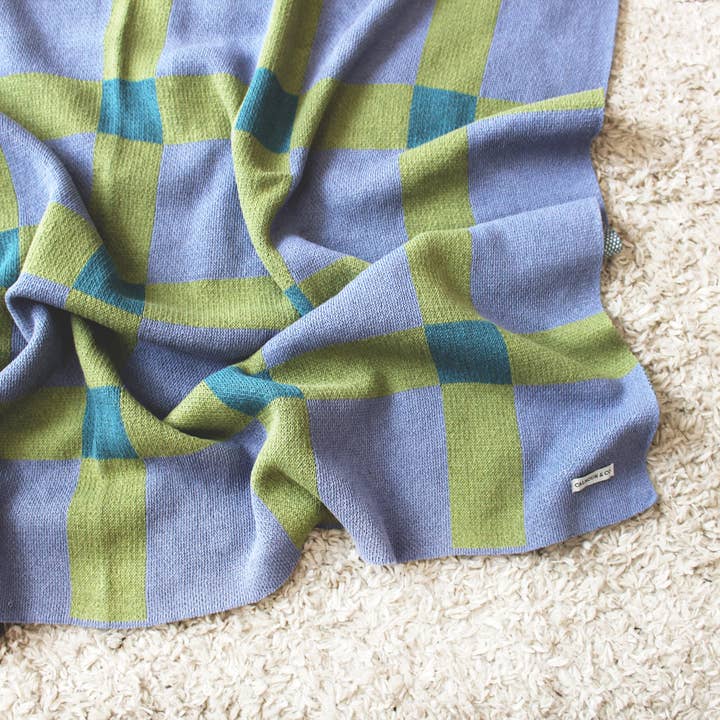 Calhoun & Co. – wholesale Prydnadsfilt – Gingham Stickad Filt8