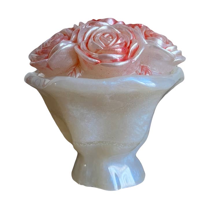 Regali fatti a mano per San Valentino e Festa della Mamma: Barattoli di cianfrusaglie con rose rosse per la vendita all'ingrosso da parte di Face It Home Decor